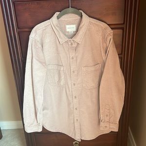 American Eagle Oversized Corduroy Button-Up Shirt Antique Rose